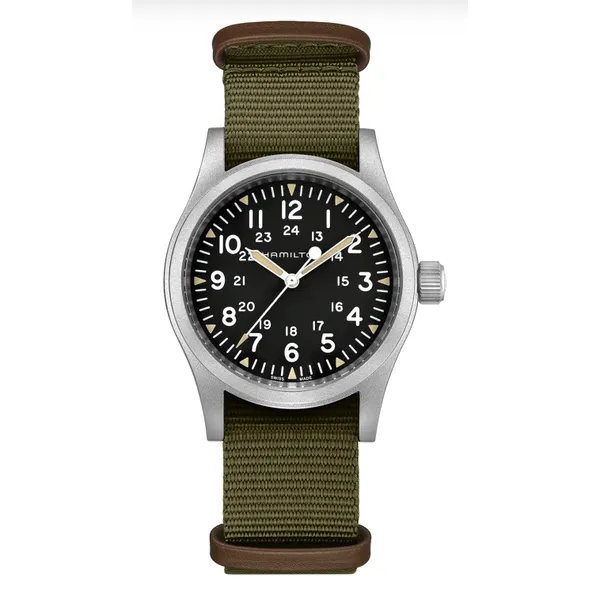 H69439931 Khaki Field Mechanical 38mm – Classic Military-Inspired Timepiece Marc Robinson Jewelers Round Rock, TX
