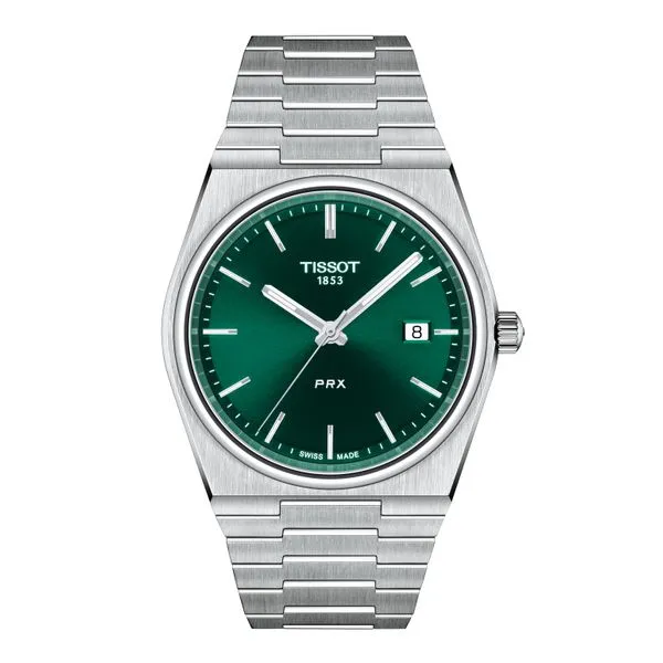Tissot T1374101109100 T-Classic PRX Green Dial Analog Watch for Men Marc Robinson Jewelers Round Rock, TX
