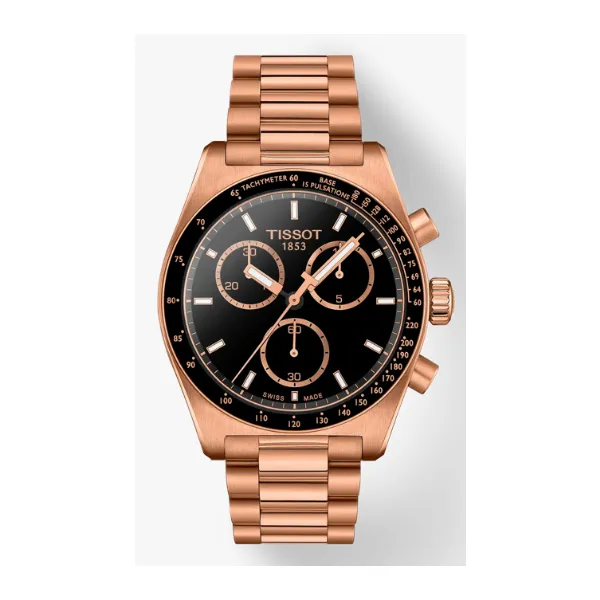 T1494173305100 Tissot PR516 Quartz Chronograph – Rose Gold PVD, 40mm Marc Robinson Jewelers Round Rock, TX