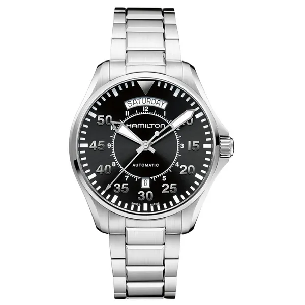 Khaki Aviation Pilot Day Date Auto 42mm - H64615135 Marc Robinson Jewelers Round Rock, TX