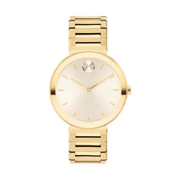 Movado 3601088 Bold Women's Watch | Swiss Quartz, Rose Gold Dial & Gold Stainless Steel Strap Marc Robinson Jewelers Round Rock, TX