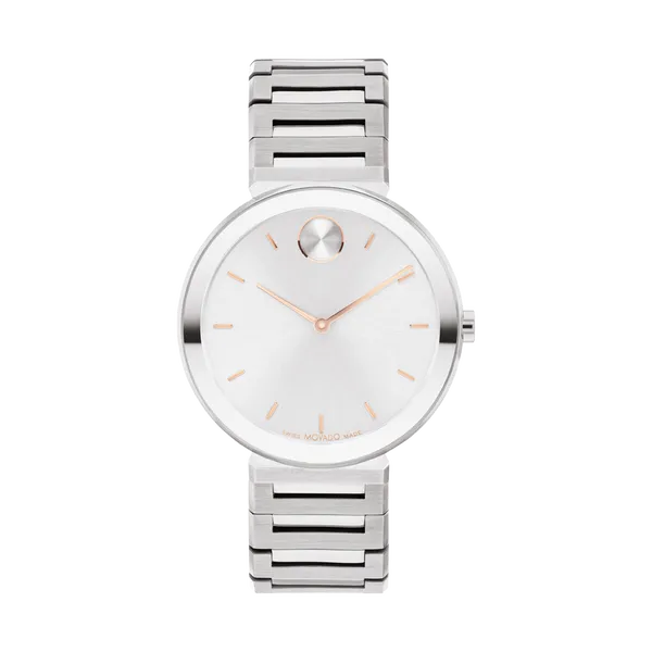 Movado Bold Horizon Swiss Quartz Women's Watch 36010906 | Silver Round Dial, Stainless Steel Strap, 34mm Marc Robinson Jewelers Round Rock, TX