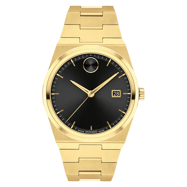 Movado Bold Quest Swiss Quartz Men's Watch with Black Dial & Gold Stainless Steel Strap - 3601223 Marc Robinson Jewelers Round Rock, TX