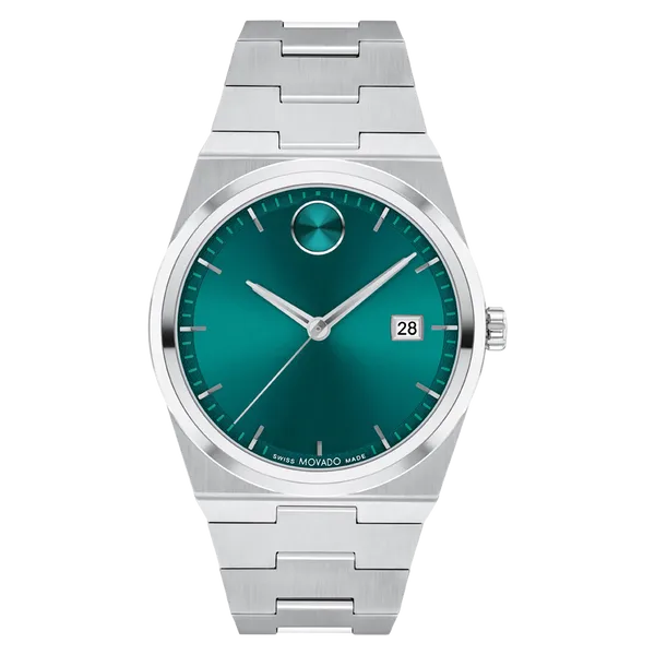 Movado Bold Quest Swiss Quartz Green Dial Men's Watch - Model 3601222 | Stainless Steel Strap Marc Robinson Jewelers Round Rock, TX