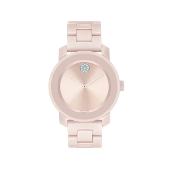 Movado 3600563 36mm Dress Pink Dial Stainless Steel Bracelet Marc Robinson Jewelers Round Rock, TX
