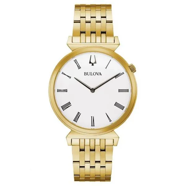 Bulova 97A153 Men's 38mm Dress Watch White Dial Stainless Steel Bracelet Marc Robinson Jewelers Round Rock, TX