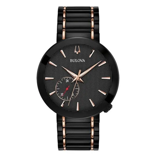 Bulova 98A188 Latin Grammy 42mm Dress Watch – Black Dial, Stainless Steel Bracelet Marc Robinson Jewelers Round Rock, TX
