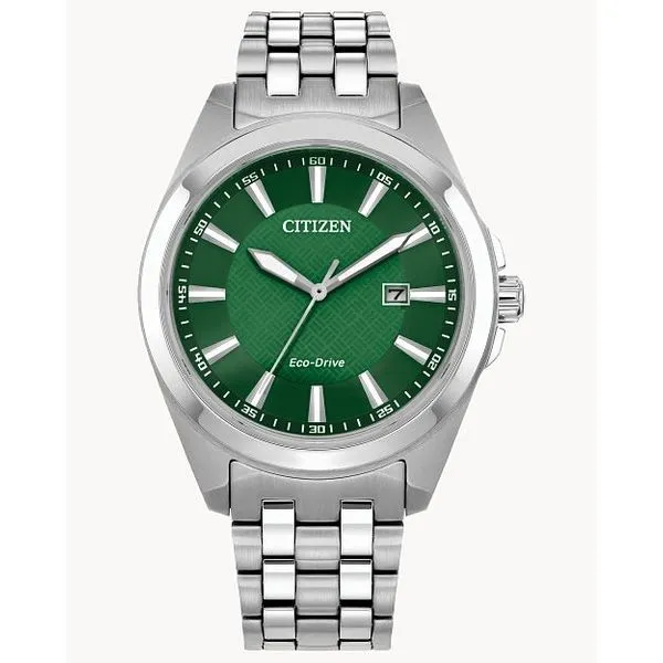 Citizen BM7530-50X Men's 41mm Dress Watch – Green Dial, Stainless Steel Bracelet Marc Robinson Jewelers Round Rock, TX