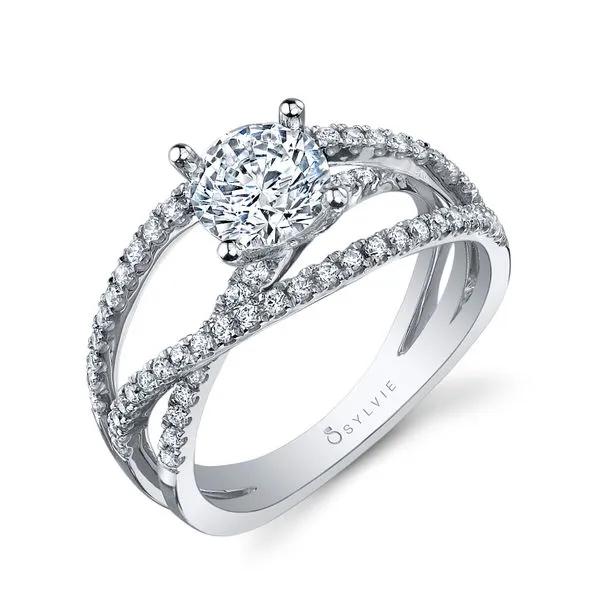MODERN CRISS-CROSS DIAMOND ENGAGEMENT RING Mark Allen Jewelers Santa Rosa, CA