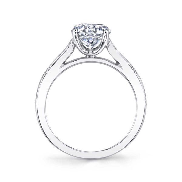 HOLLY â€“ HAND ENGRAVED SOLITAIRE ENGAGEMENT RING Image 2 Mark Allen Jewelers Santa Rosa, CA