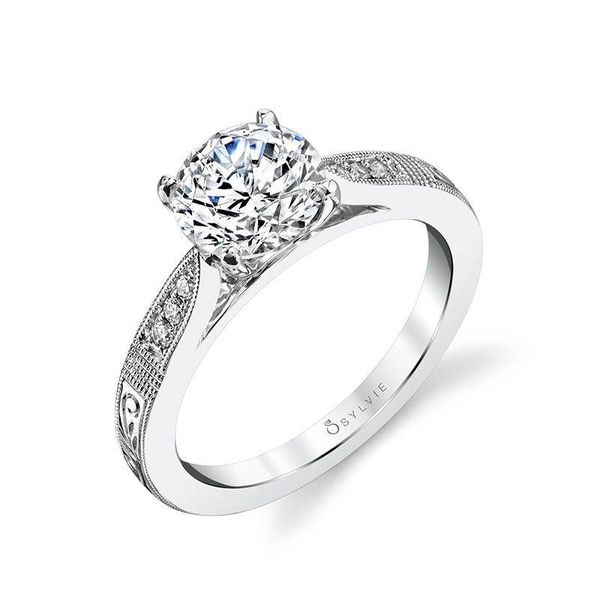 HOLLY â€“ HAND ENGRAVED SOLITAIRE ENGAGEMENT RING Mark Allen Jewelers Santa Rosa, CA