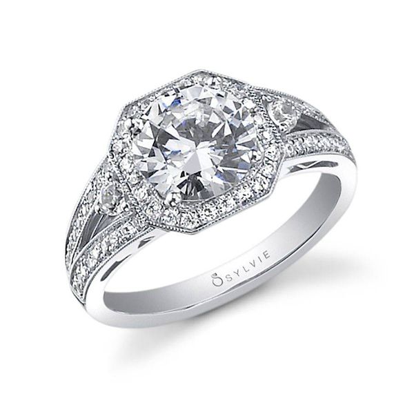 SOLANGE â€“ VINTAGE INSPIRED ENGAGEMENT RING WITH HALO Mark Allen Jewelers Santa Rosa, CA