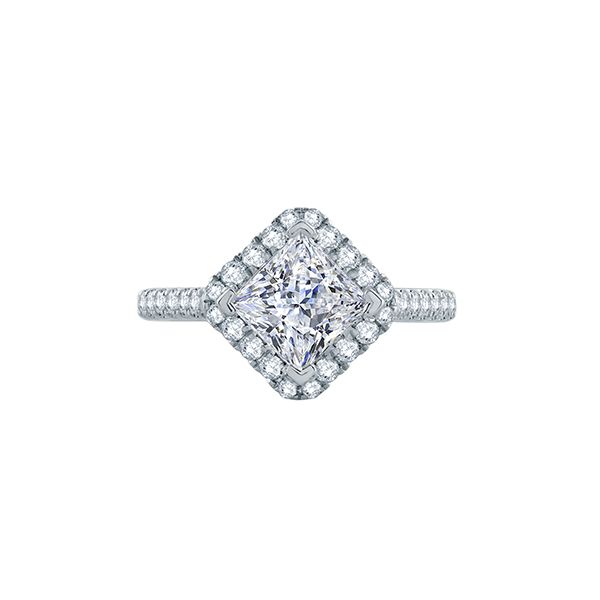 Diamond Set PavÃ© Princess Cut Engagement Ring Mark Allen Jewelers Santa Rosa, CA