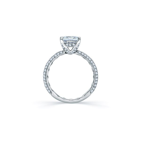 Delicate PavÃ© Diamond Princess Cut Quilted Engagement Ring Image 2 Mark Allen Jewelers Santa Rosa, CA