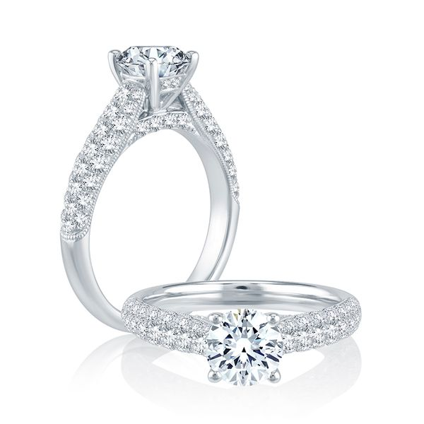 14k White Gold PavÃ© Diamond Engagement Ring Image 2 Mark Allen Jewelers Santa Rosa, CA