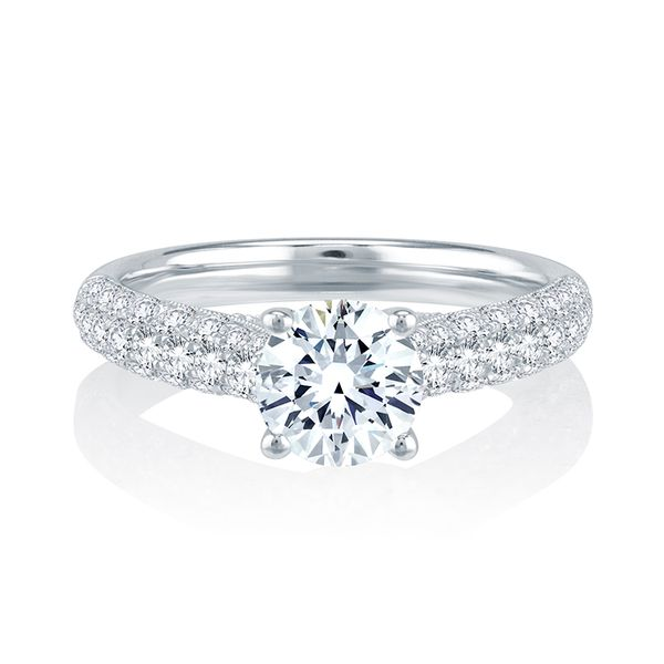 14k White Gold PavÃ© Diamond Engagement Ring Mark Allen Jewelers Santa Rosa, CA