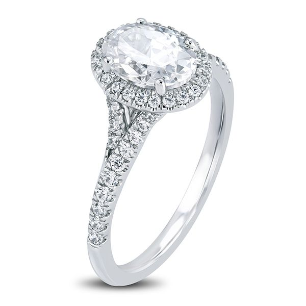 14k White Gold Diamond Oval Halo Engagement Ring Mark Allen Jewelers Santa Rosa, CA