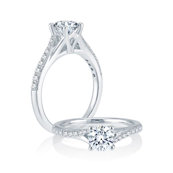 14k White Gold Diamond Engagement Ring Image 2 Mark Allen Jewelers Santa Rosa, CA