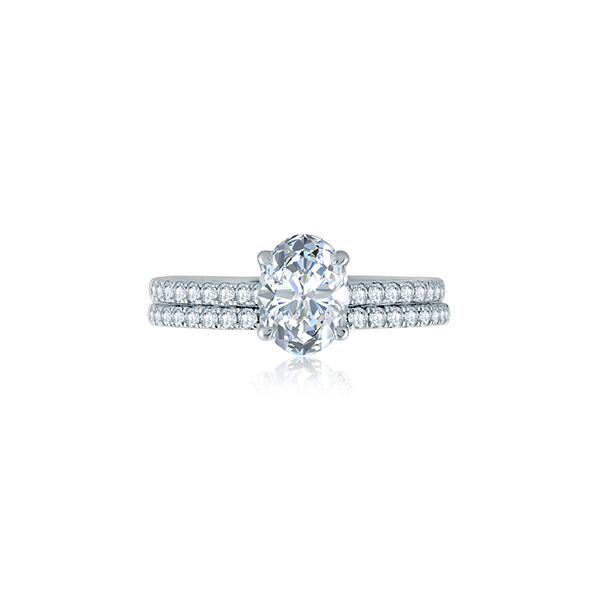 Oval Diamond Under Halo Engagement Ring Image 4 Mark Allen Jewelers Santa Rosa, CA
