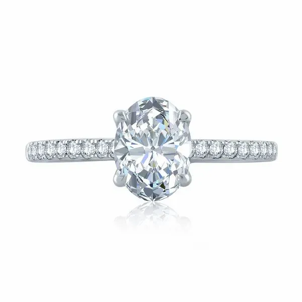 Oval Diamond Under Halo Engagement Ring Mark Allen Jewelers Santa Rosa, CA