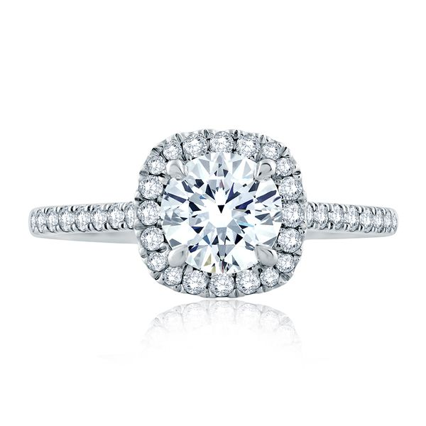 Diamond Engagement Ring With Cushion Halo & Round Center Mark Allen Jewelers Santa Rosa, CA