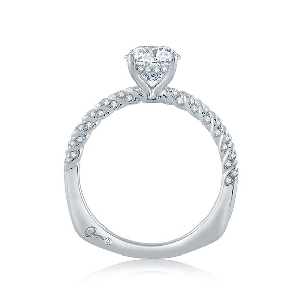Tightly Twisted Diamond Oval Under Halo Engagement Ring Image 3 Mark Allen Jewelers Santa Rosa, CA