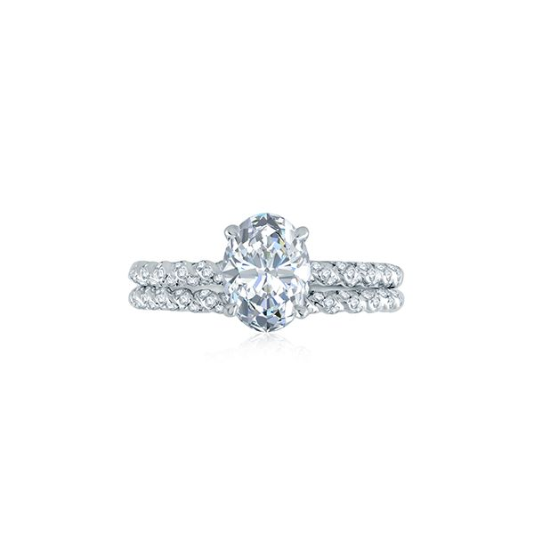 Tightly Twisted Diamond Oval Under Halo Engagement Ring Image 4 Mark Allen Jewelers Santa Rosa, CA