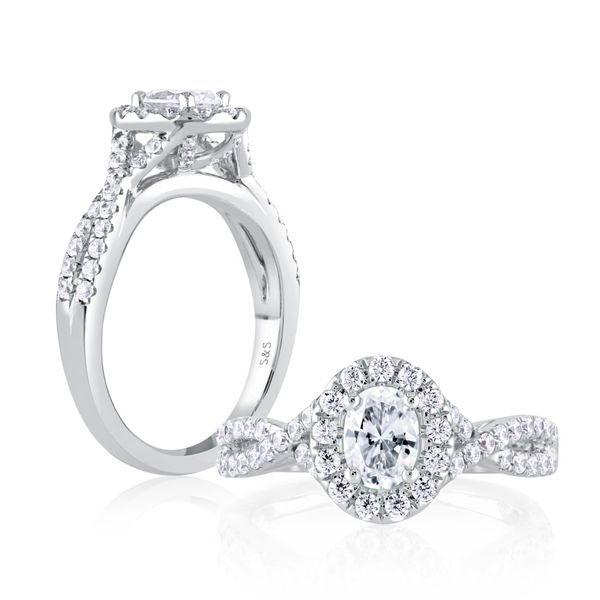 Oval Halo Diamond Engagement Ring Image 3 Mark Allen Jewelers Santa Rosa, CA