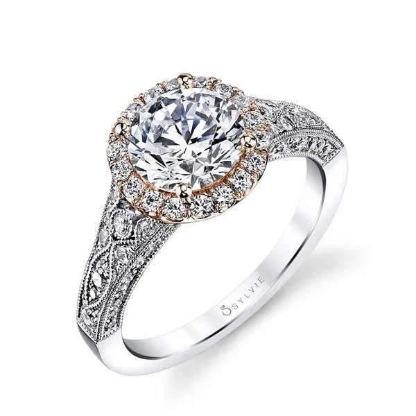 14K White Gold Vintage Inspired Halo Engagement Ring - CHERI Image 5 Mark Allen Jewelers Santa Rosa, CA
