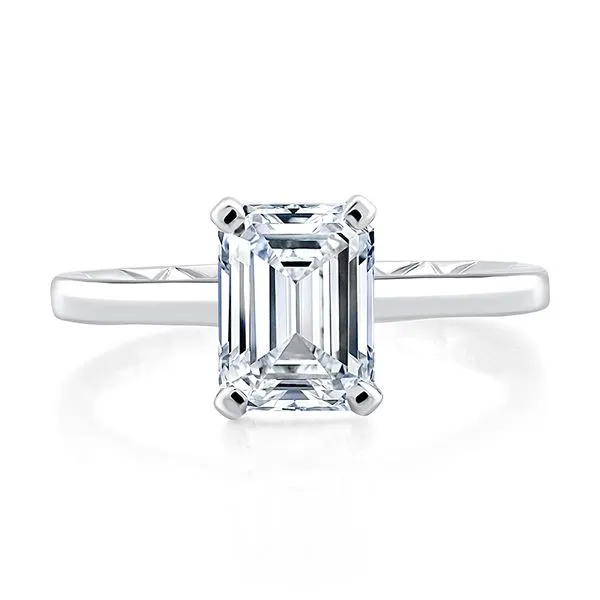 Emerald cut Hidden Halo Engagement Ring Image 3 Mark Allen Jewelers Santa Rosa, CA