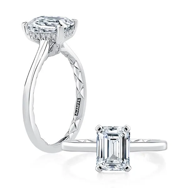 Emerald cut Hidden Halo Engagement Ring Mark Allen Jewelers Santa Rosa, CA