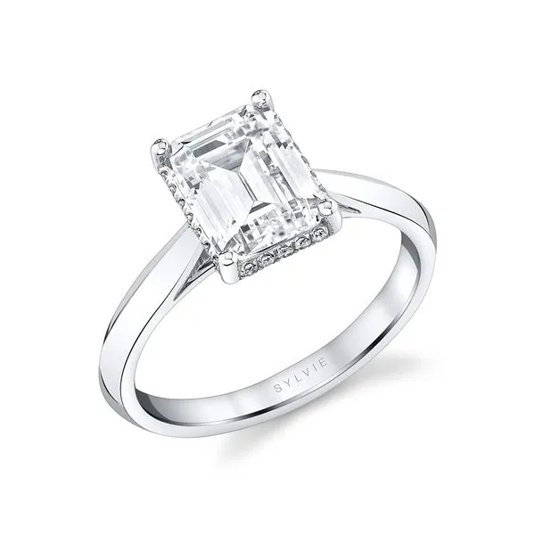 FAE - Emerald cut Engagement Ring with Hidden Halo Mark Allen Jewelers Santa Rosa, CA