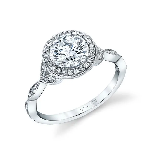 GEORGIENNE - Round vintage halo engagement ring Mark Allen Jewelers Santa Rosa, CA