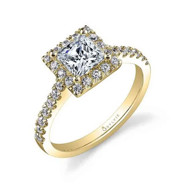 Princess cut Halo Engagement Ring Image 3 Mark Allen Jewelers Santa Rosa, CA