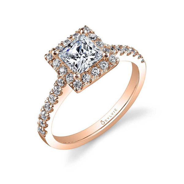 Princess cut Halo Engagement Ring Image 4 Mark Allen Jewelers Santa Rosa, CA