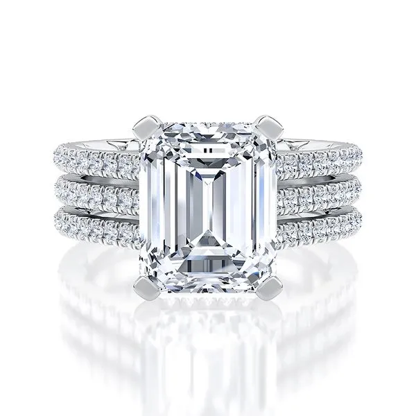 Three Row Emerald cut Engagement ring Image 2 Mark Allen Jewelers Santa Rosa, CA
