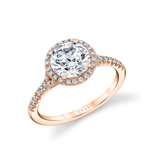 Modern Halo Engagement Ring with Split Shank - Alexandra Image 4 Mark Allen Jewelers Santa Rosa, CA
