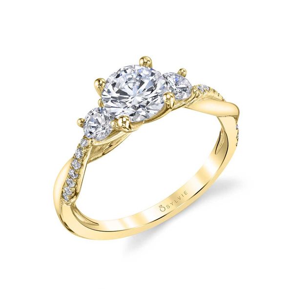 EVAGELINE - 3-Stone Twist Engagement Ring Image 3 Mark Allen Jewelers Santa Rosa, CA