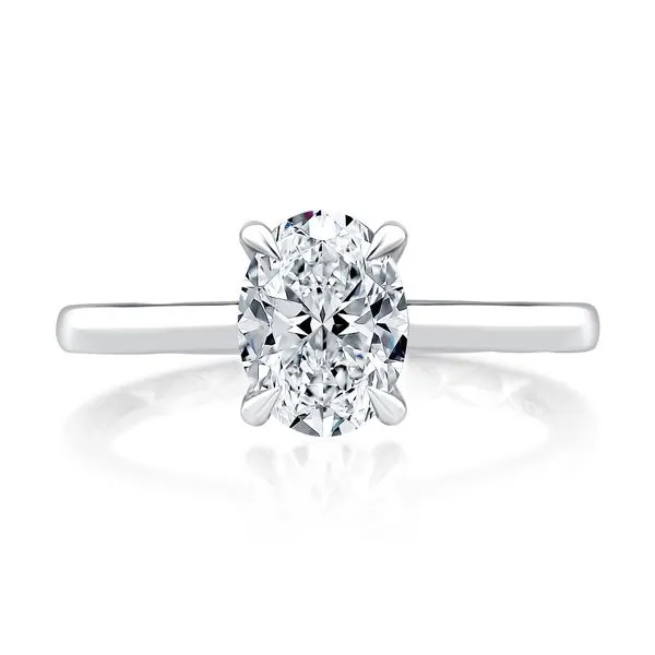 14K White Gold Oval Solitaire Diamond Engagement Ring Image 2 Mark Allen Jewelers Santa Rosa, CA