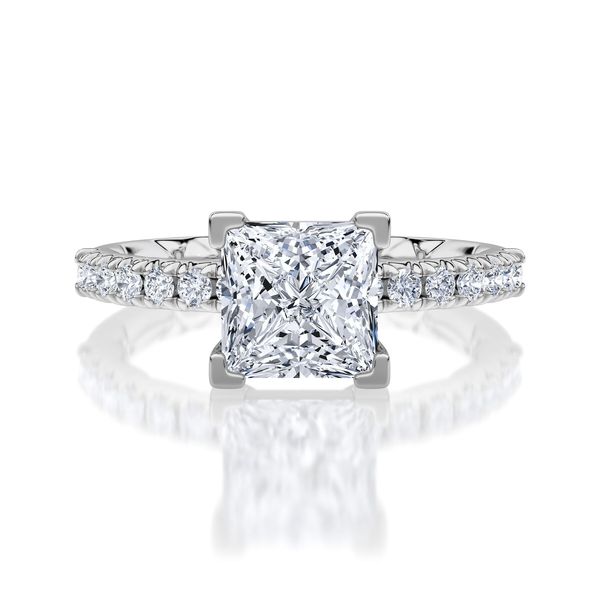 Princess Cut with Side Stones Engagement Ring Image 2 Mark Allen Jewelers Santa Rosa, CA