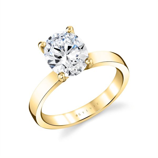 Oval Cut Flat Edge Solitaire Engagement Ring - Ember Mark Allen Jewelers Santa Rosa, CA