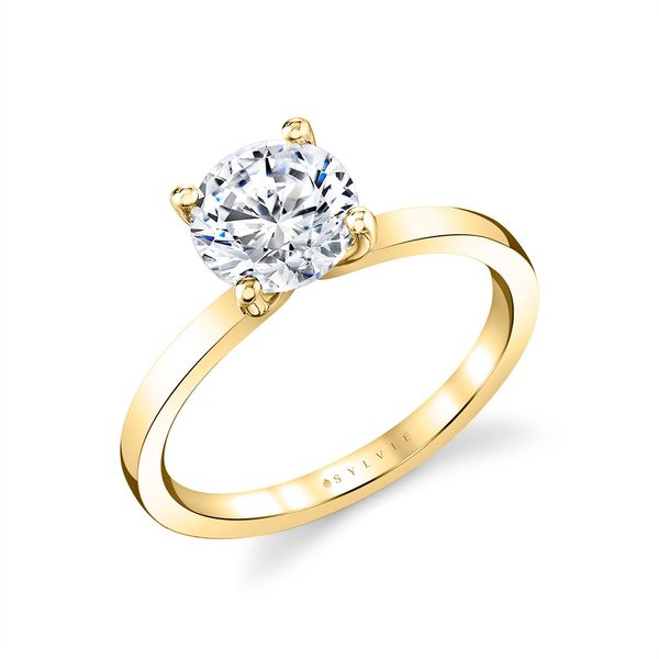 Flat Edge Solitaire Engagement Ring - Sydney Mark Allen Jewelers Santa Rosa, CA