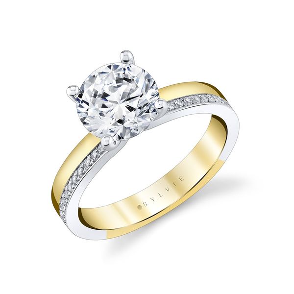 Auravie Flush Set Diamond Two Tone Engagement Ring - Reese Image 2 Mark Allen Jewelers Santa Rosa, CA