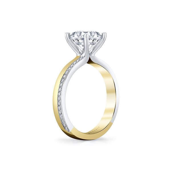 Auravie Flush Set Diamond Two Tone Engagement Ring - Reese Image 4 Mark Allen Jewelers Santa Rosa, CA