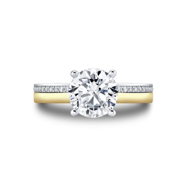 Auravie Flush Set Diamond Two Tone Engagement Ring - Reese Mark Allen Jewelers Santa Rosa, CA