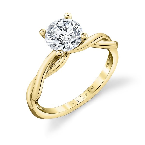 Round Cut Spiral Engagement Ring - Yasmine Mark Allen Jewelers Santa Rosa, CA