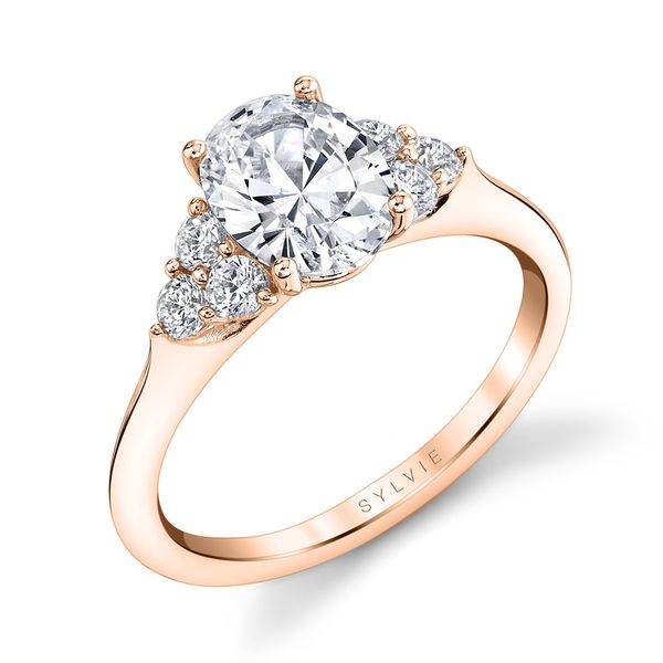 Oval Cut Engagement Ring with Side Stone Clusters - Skylar Image 3 Mark Allen Jewelers Santa Rosa, CA