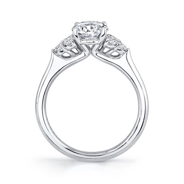 Oval Cut Engagement Ring with Side Stone Clusters - Skylar Image 4 Mark Allen Jewelers Santa Rosa, CA