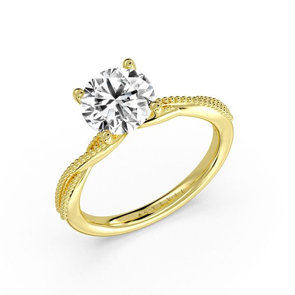 Round Cut Solitaire Milgrain Spiral Engagement Ring - Wiley Mark Allen Jewelers Santa Rosa, CA