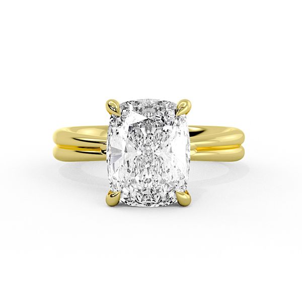 Cushion Cut Tapered Double Band Solitaire Engagement Ring - Calia Image 2 Mark Allen Jewelers Santa Rosa, CA